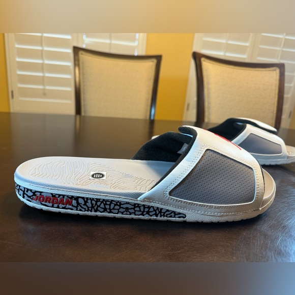 New Nike Air Jordan Hydro 3 White Cement Slides Sandals - Picture 6 of 13